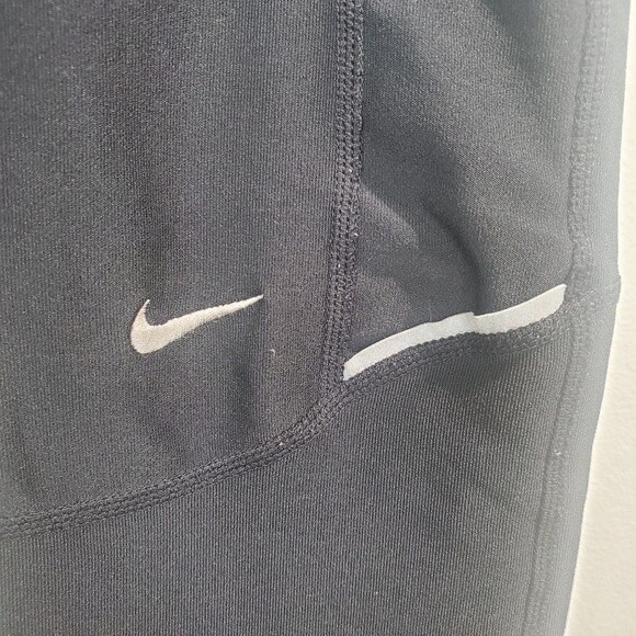 Nike Dri-Fit Elastic Drawstring Waist Crop Running Workout Pants Black small - Picture 2 of 7